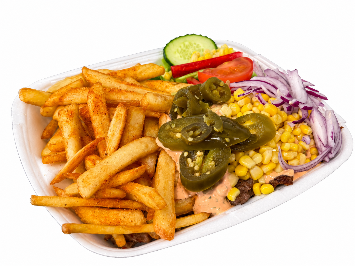 kebabtallerken med pommes