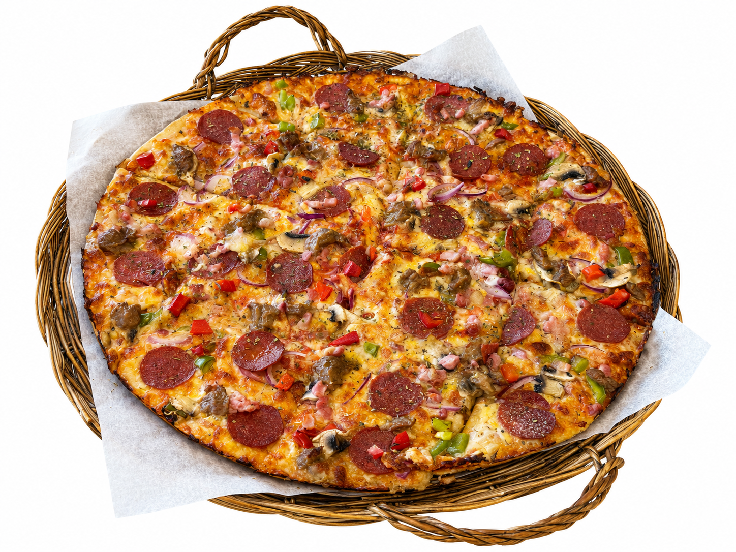 pizza rett ut av ovnen